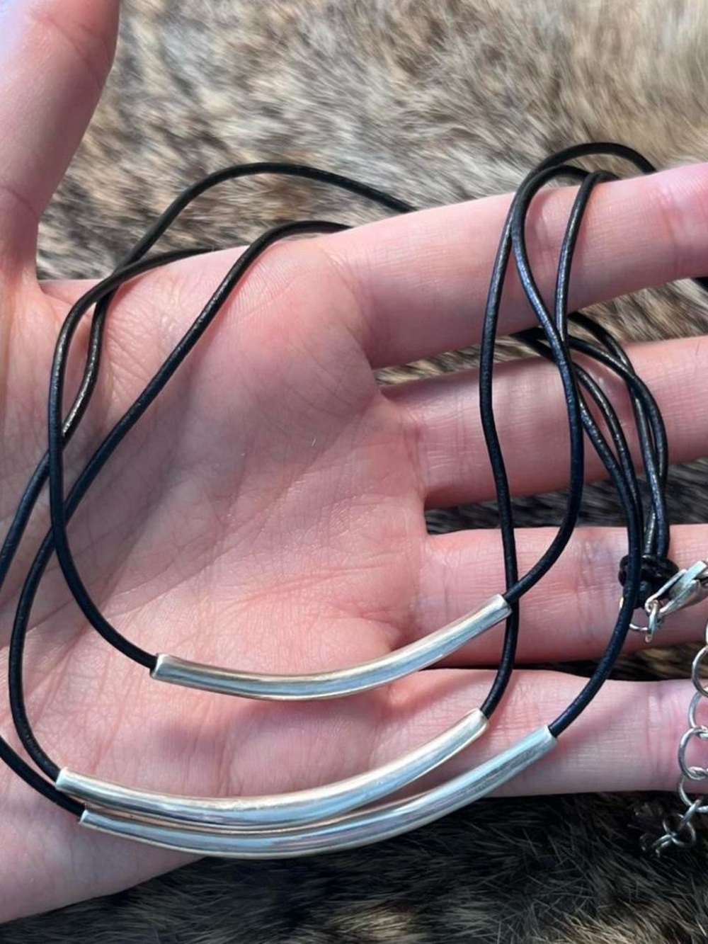 Sterling silver Silpada triple strand slide necklace